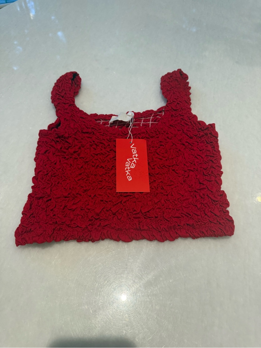 Vatka Vatka Textured Crop Tank Top